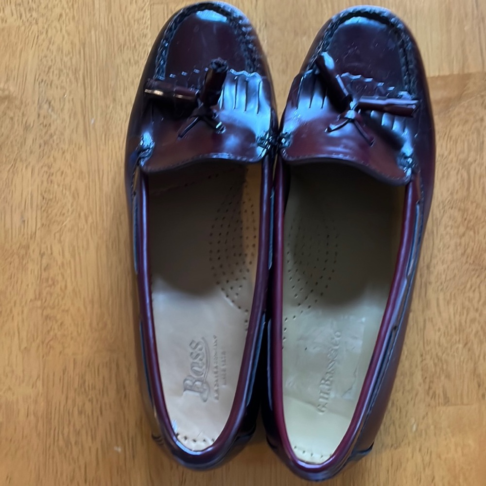 G.H. Bass & Co. Patent Tassel Loafers in Burgundy